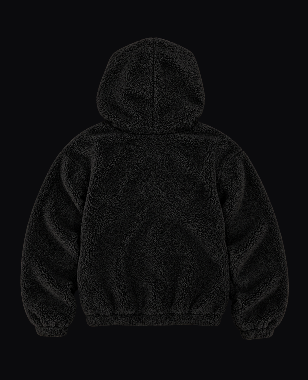 BLACK SHERPA ZIP HOODIE