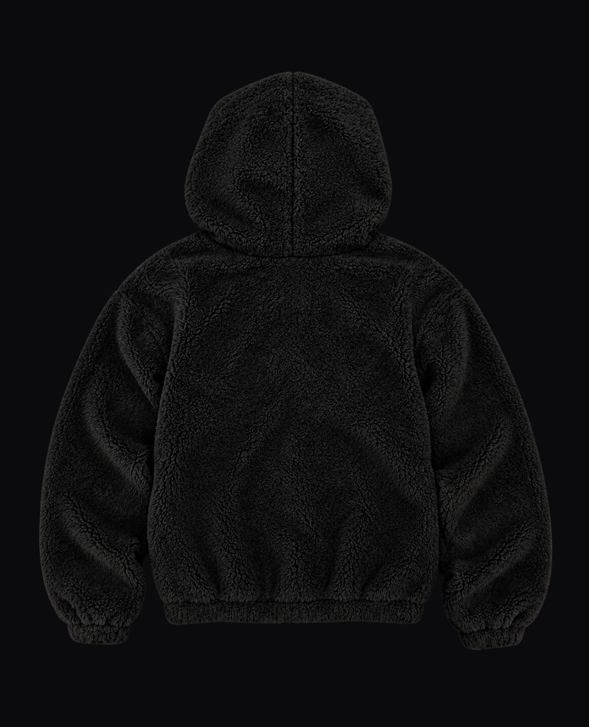 BLACK SHERPA ZIP HOODIE