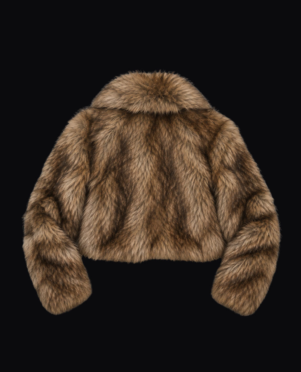 BROWN CROPPED FUR JACKET