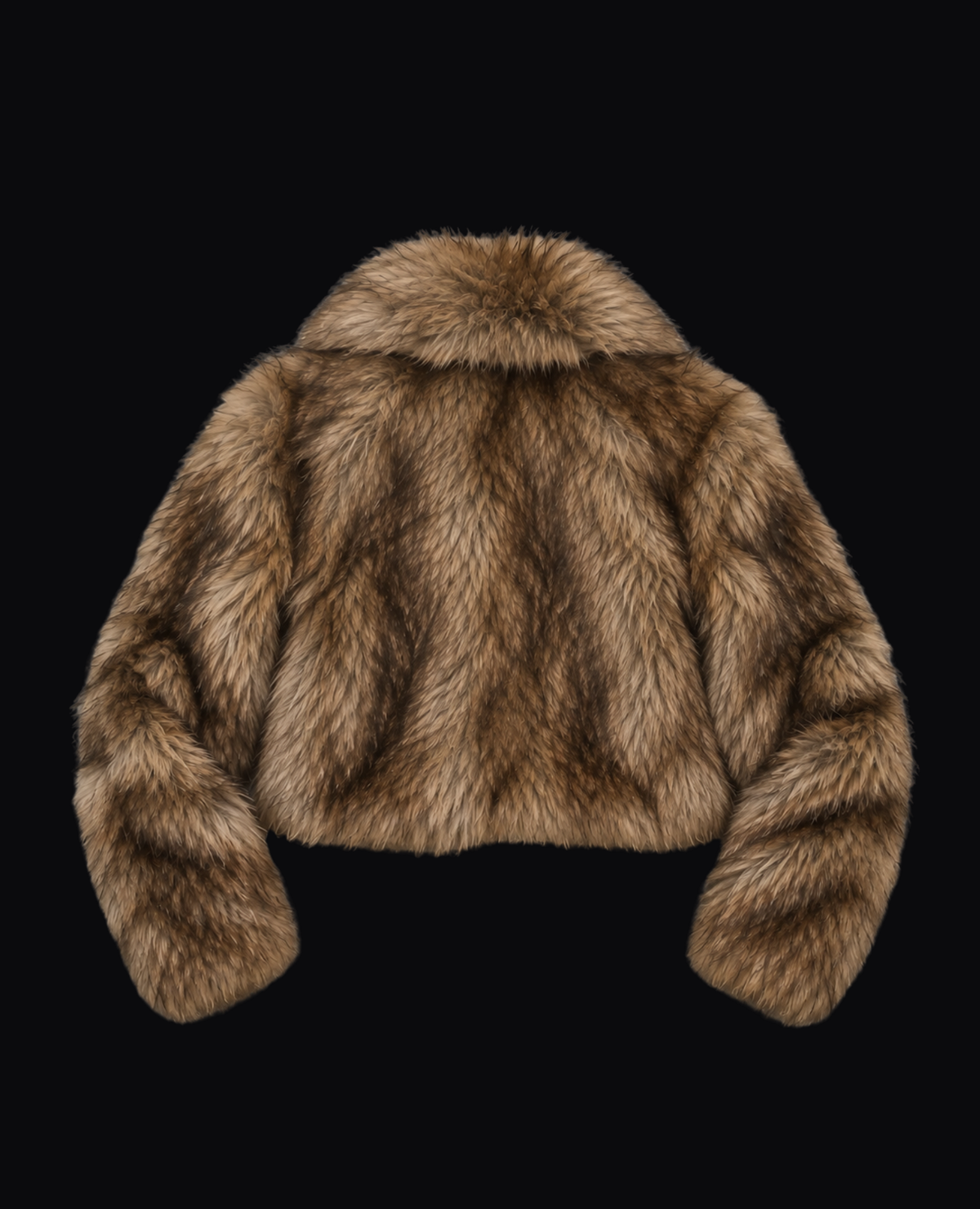 BROWN CROPPED FUR JACKET