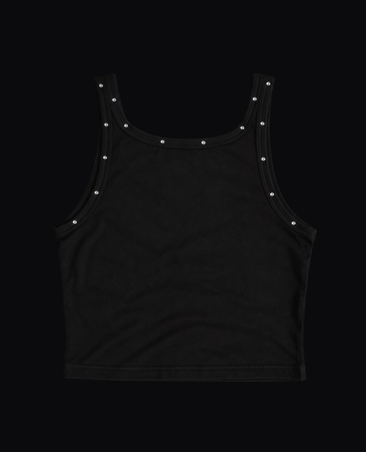 BLACK STUDDED BEBE TANK TOP