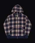 BLUE PLAID ZIP HOODIE