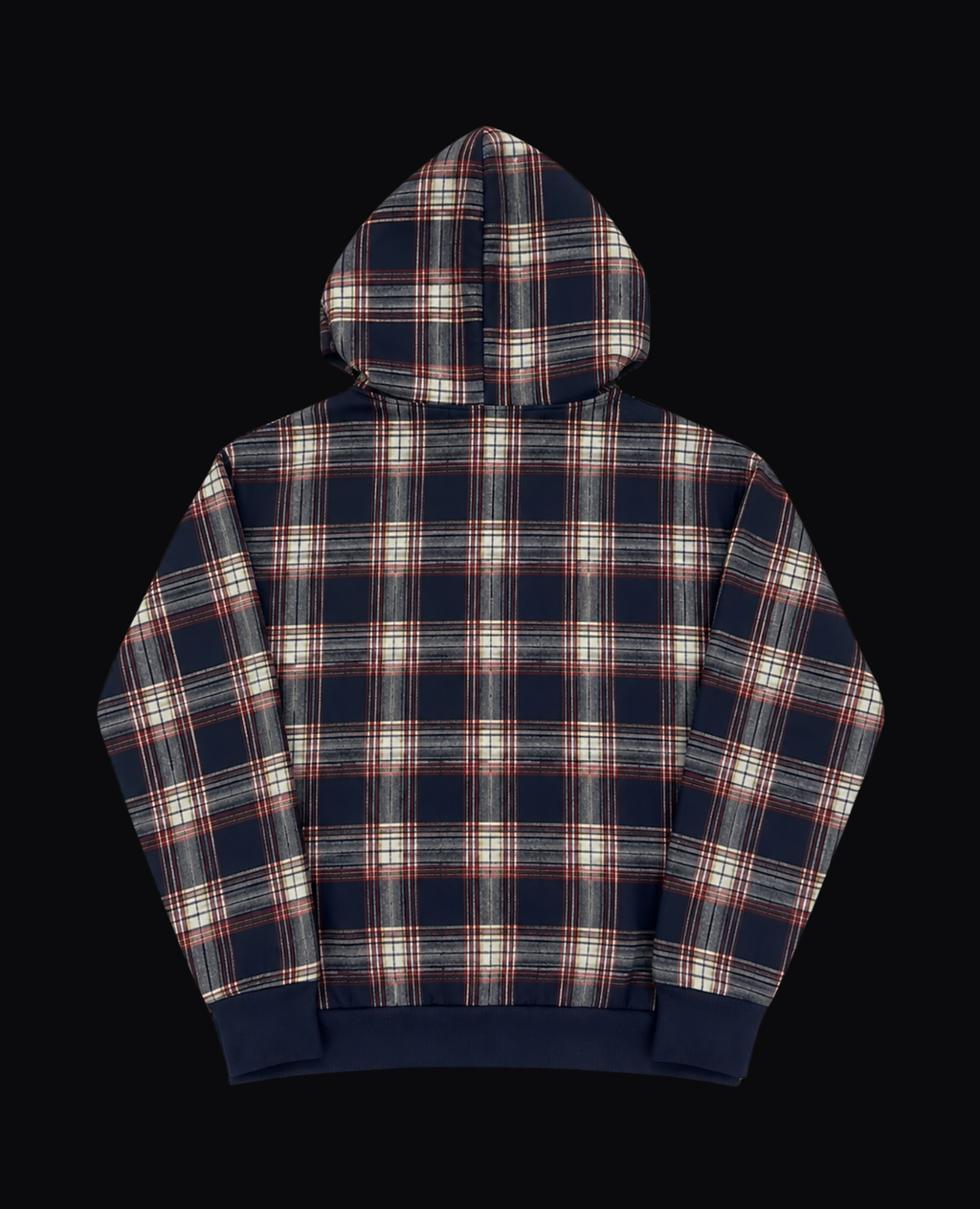 BLUE PLAID ZIP HOODIE