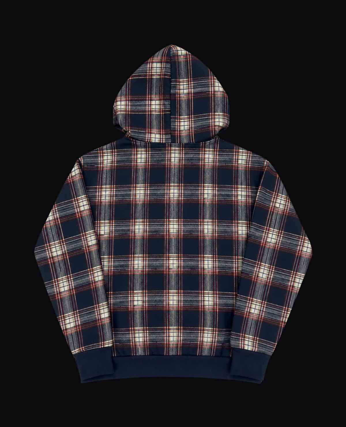 BLUE PLAID ZIP HOODIE