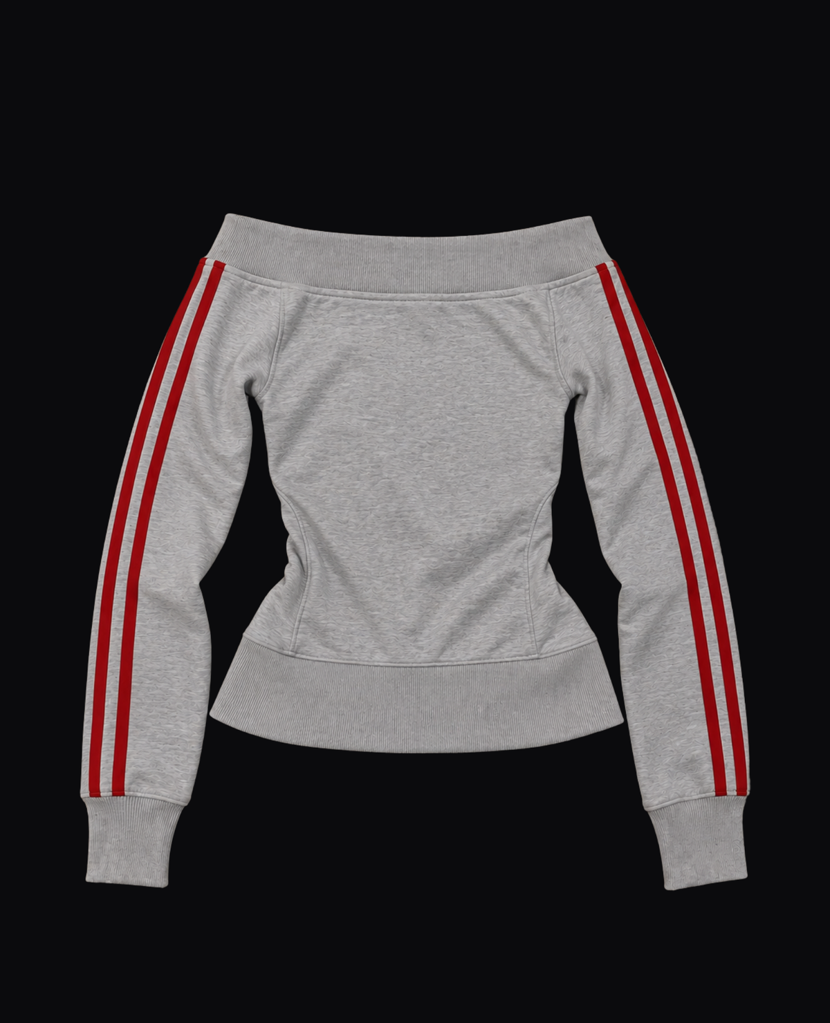 GREY TRACK JACKET WITH RED STRIPES