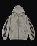 GREY STRIPED ZIP HOODIE