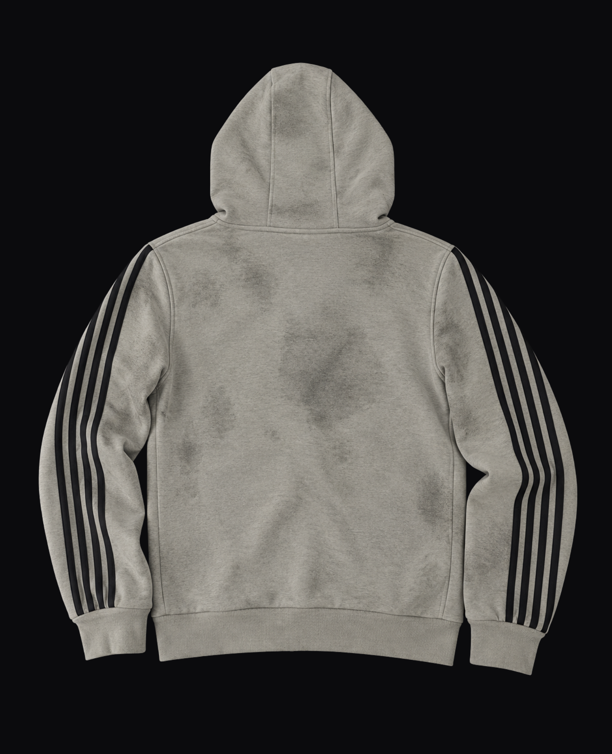 GREY STRIPED ZIP HOODIE