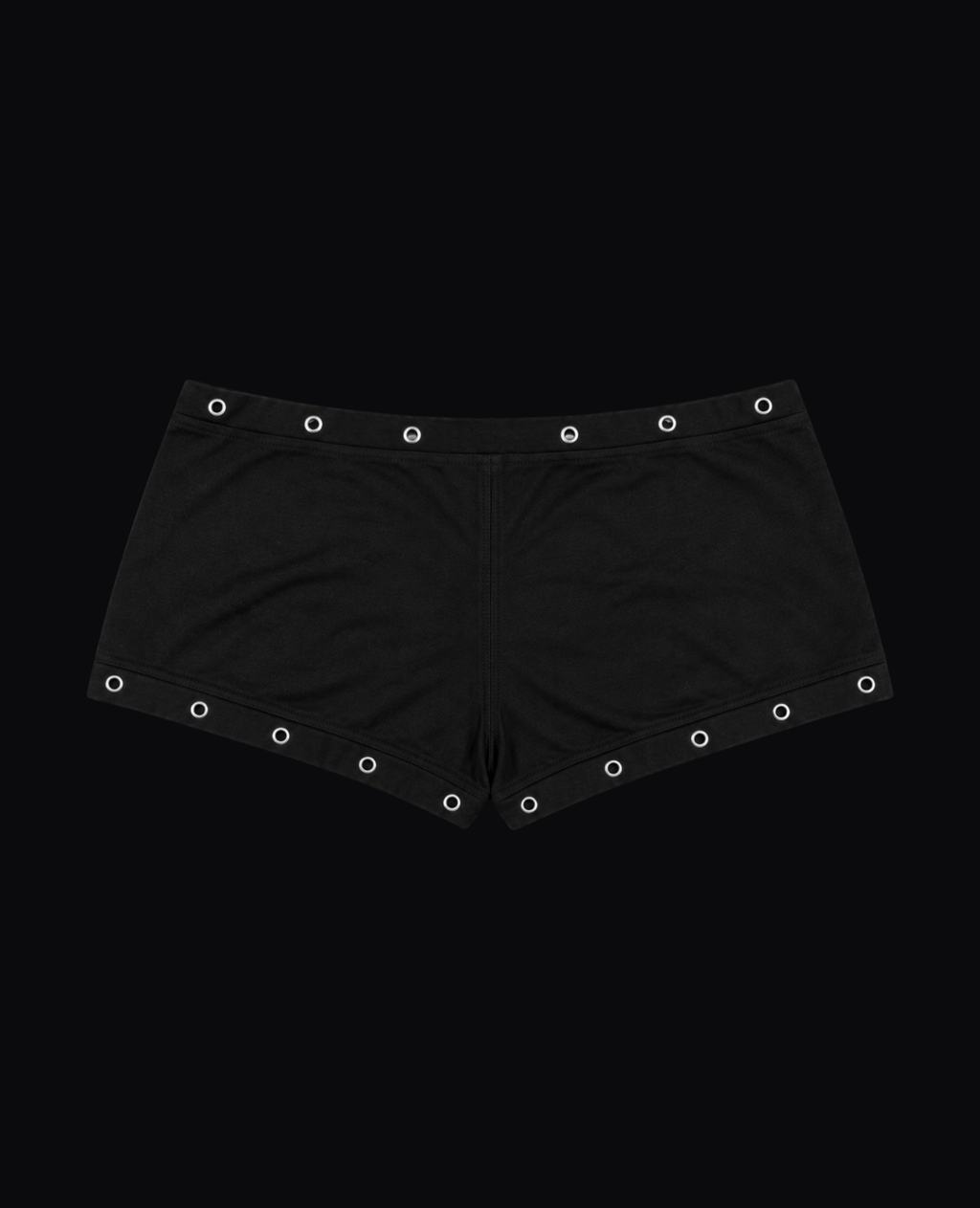BLACK STUDDED MINI SHORTS