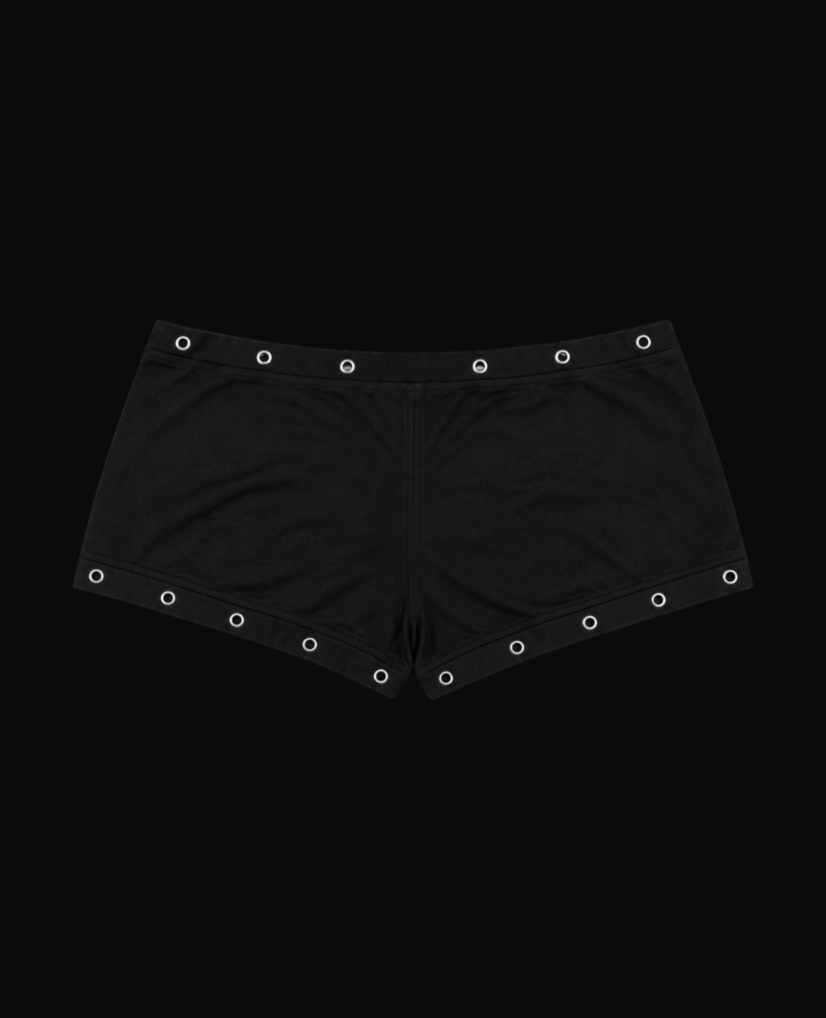 BLACK STUDDED MINI SHORTS