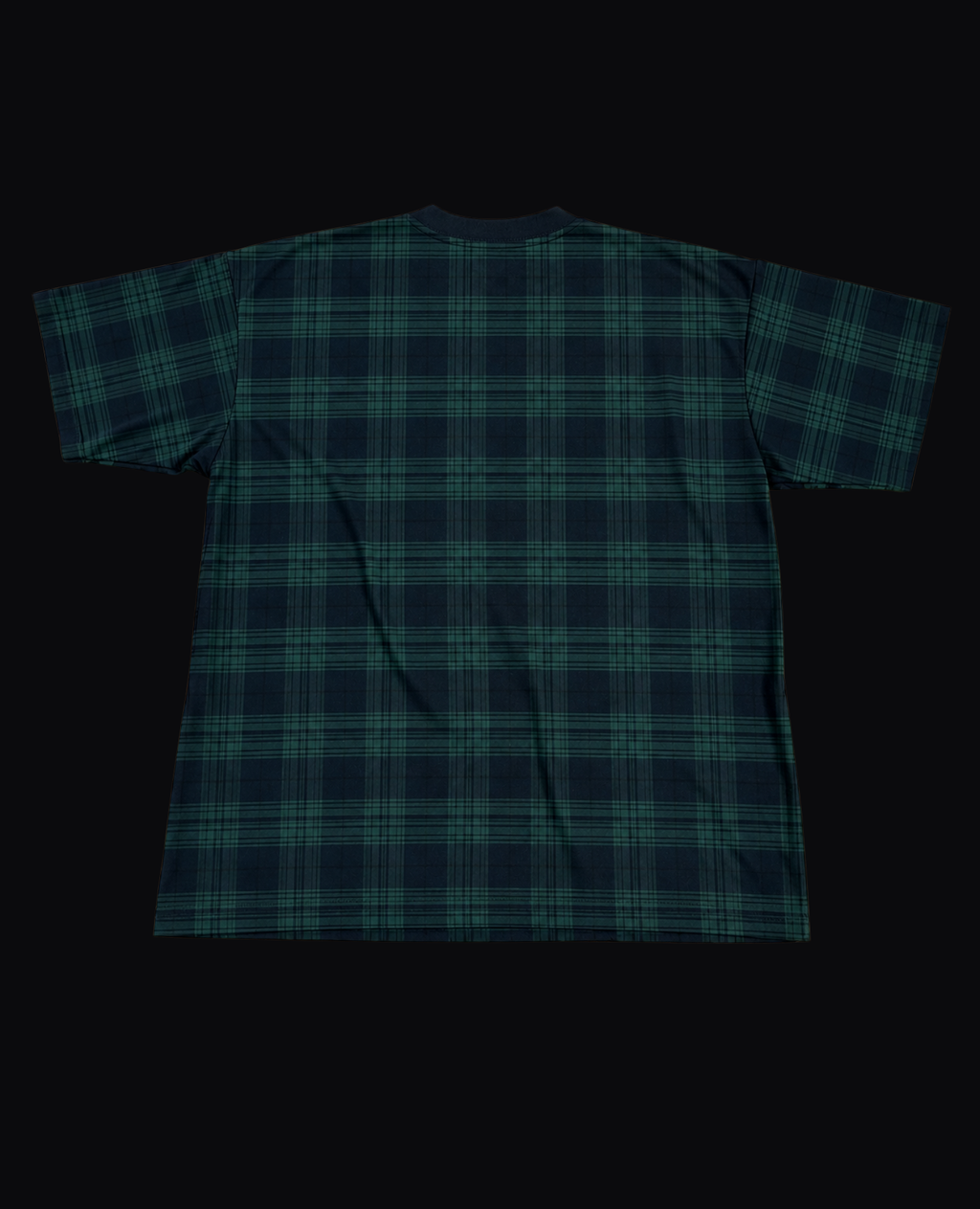 TEAL CHECKERED OVERSIZED TEE