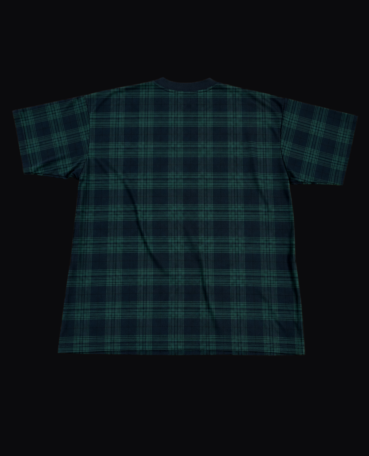 TEAL CHECKERED OVERSIZED TEE