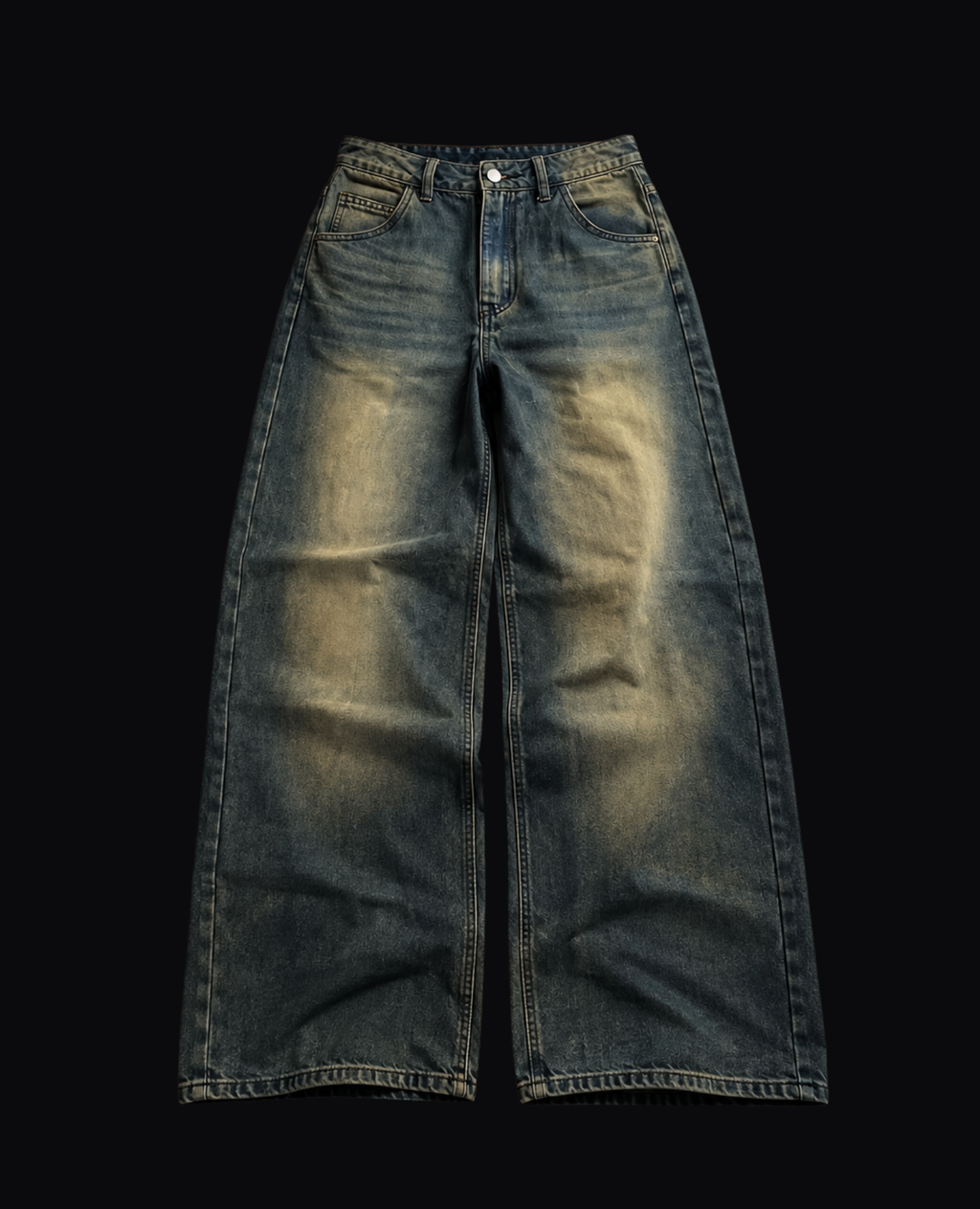 BLUE WASHED BAGGY JEANS