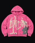 PINK SKELETON ZIP HOODIE