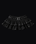 BLACK RUFFLE MINI SKIRT