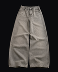 PALE GREY WIDE LEG JEANS