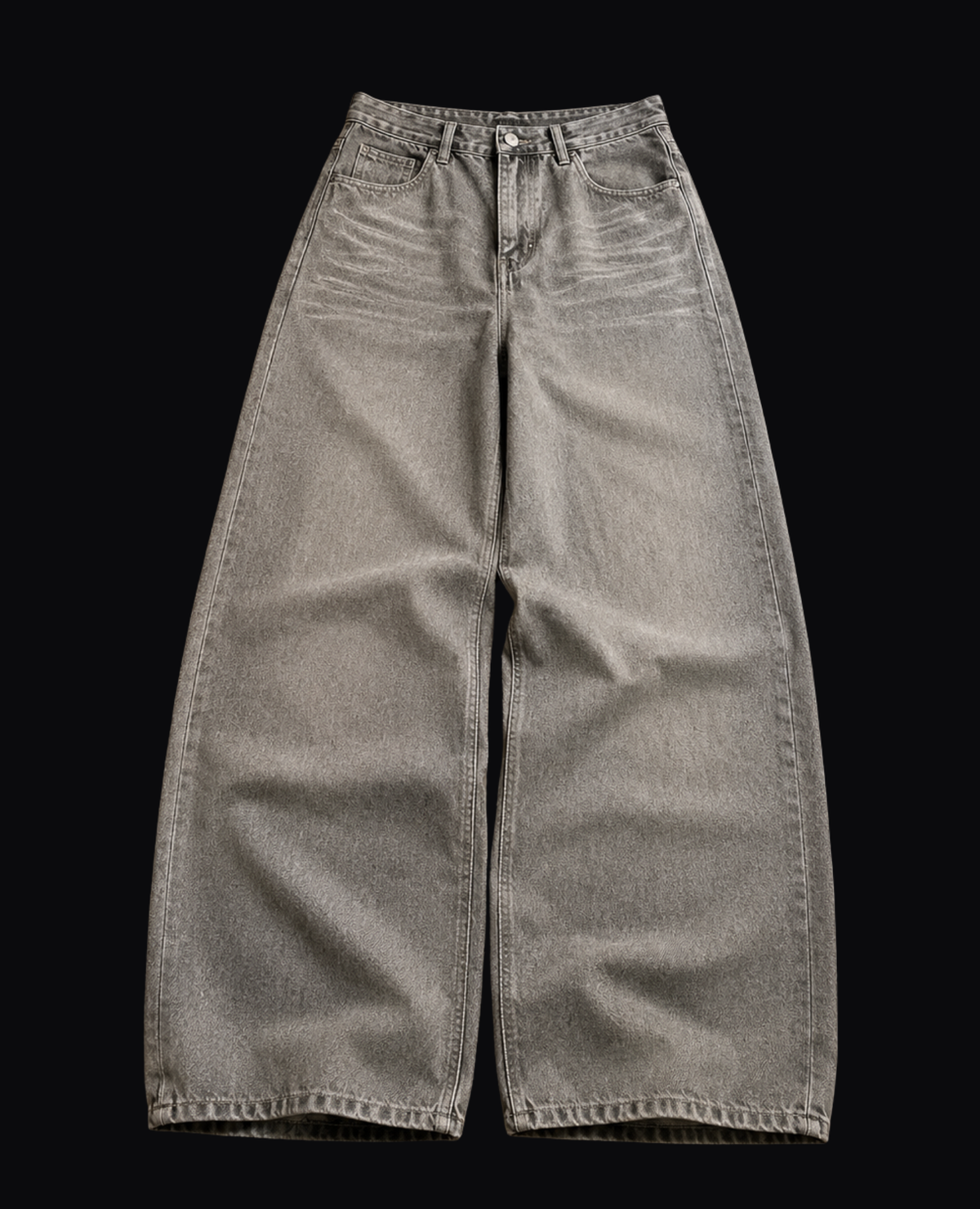 PALE GREY WIDE LEG JEANS
