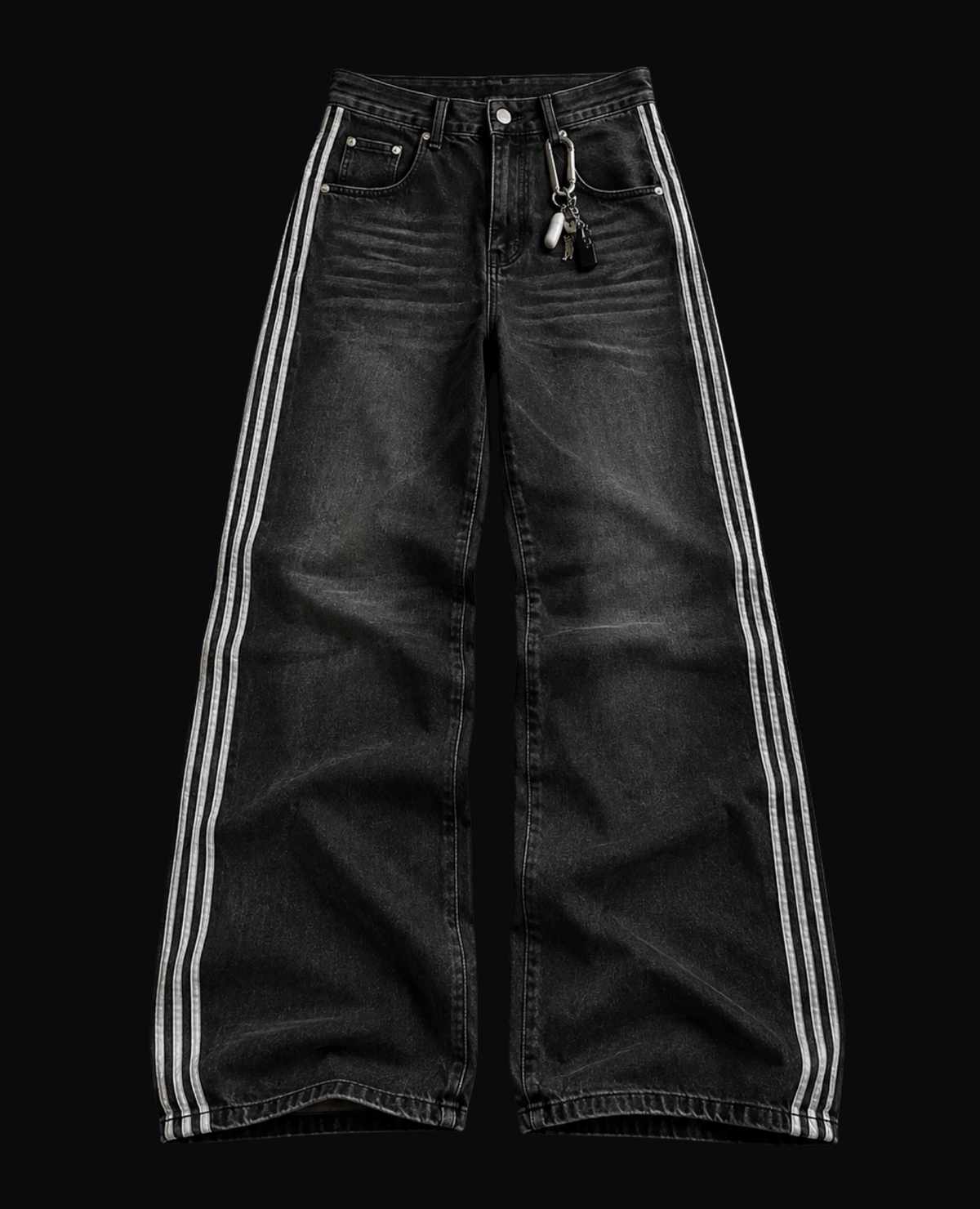 BLACK SIDE STRIPED JEANS