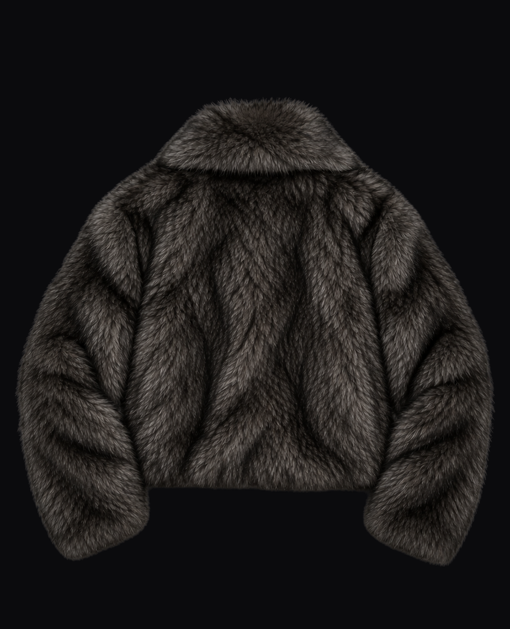 GREY CROPPED FUR JACKET