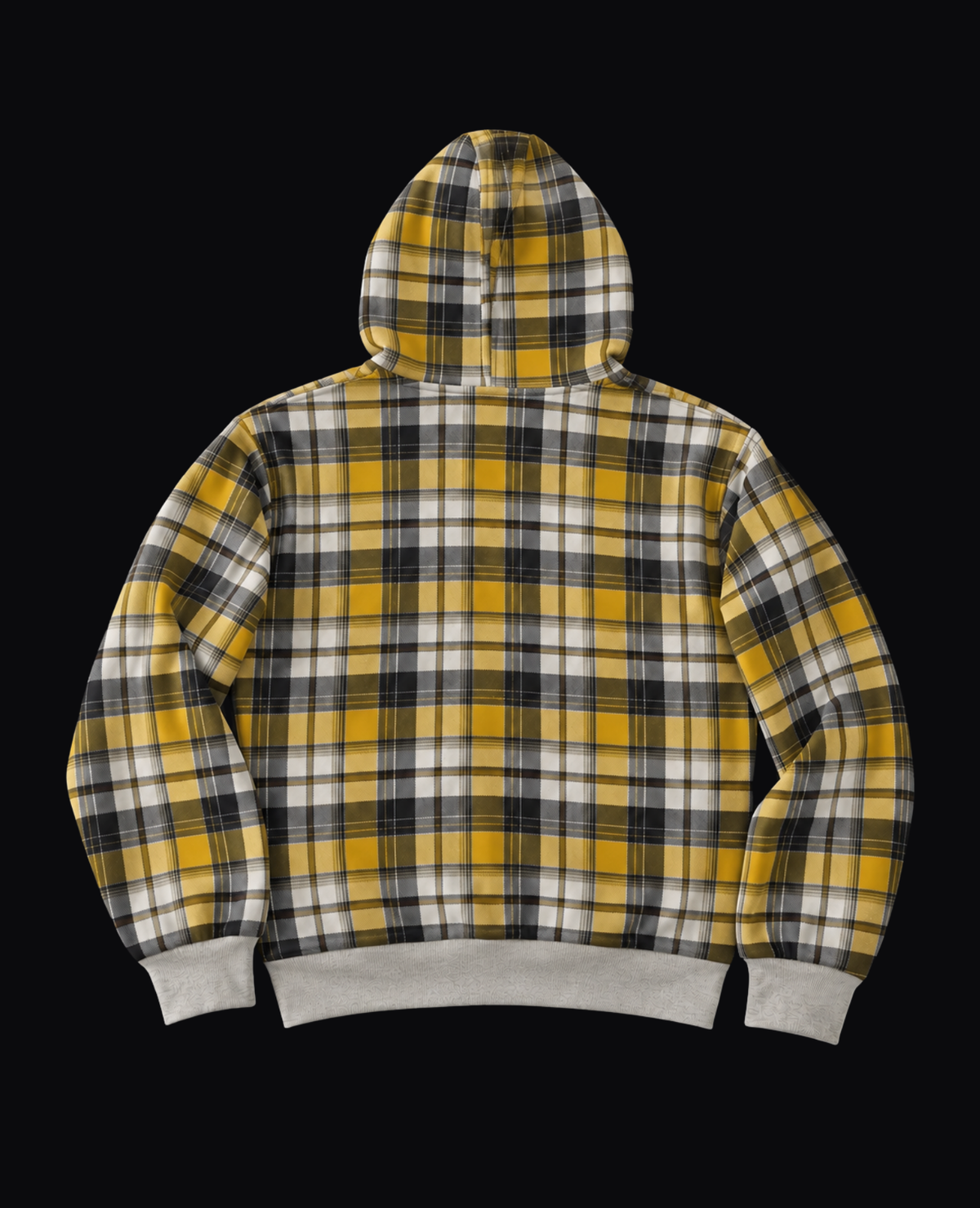 YELLOW PLAID ZIP HOODIE