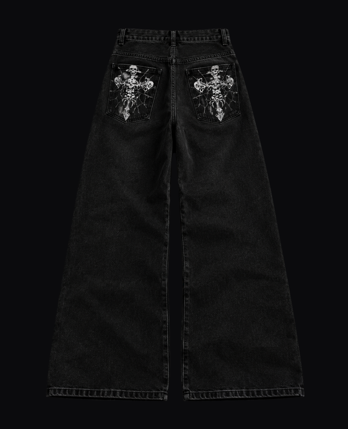 CROSSES BACK PRINT JEANS