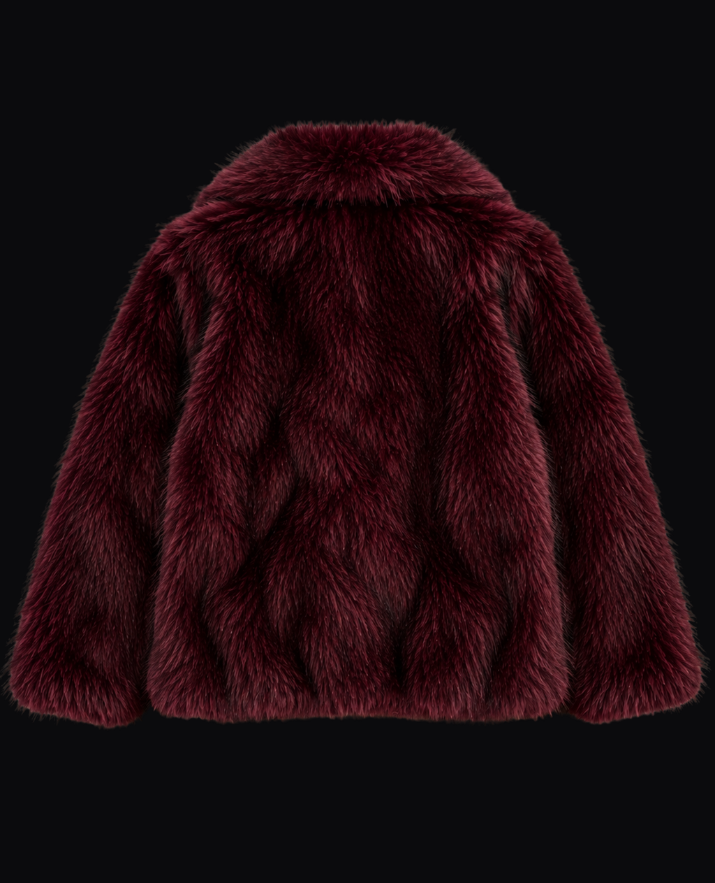 BURGUNDY FUR COAT