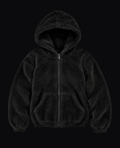 BLACK SHERPA ZIP HOODIE