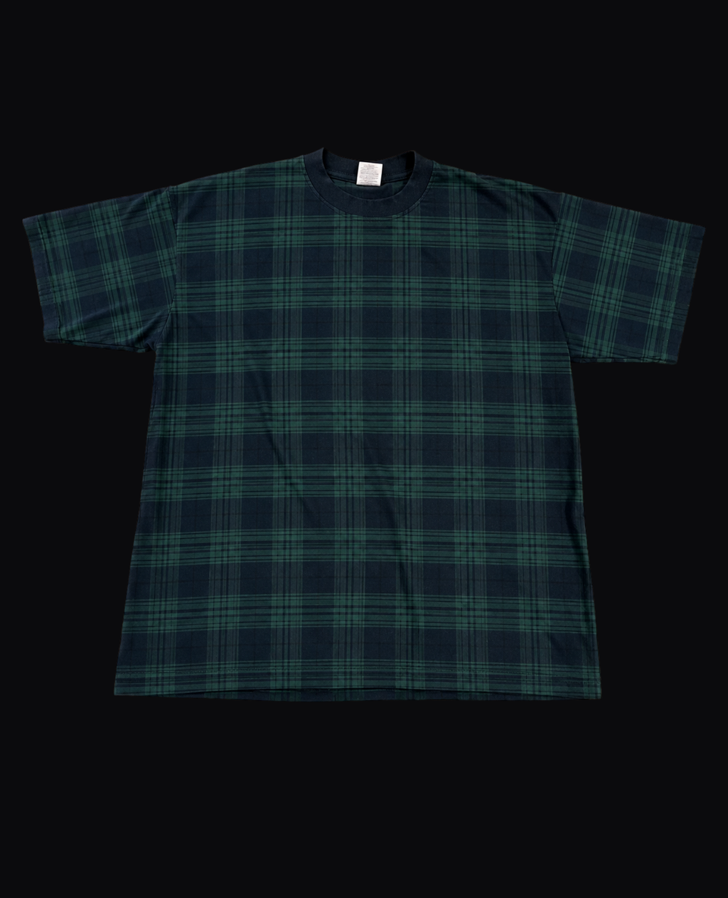 TEAL CHECKERED OVERSIZED TEE