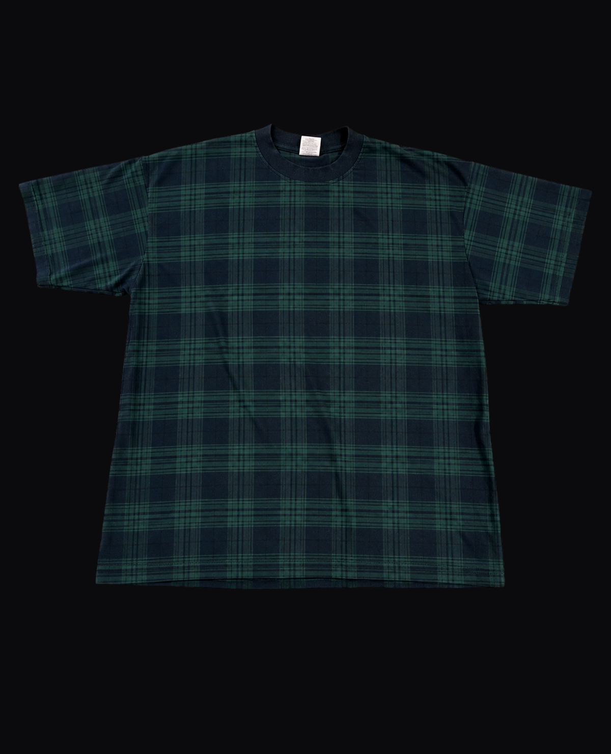 TEAL CHECKERED OVERSIZED TEE